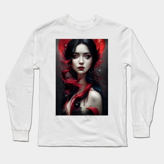 Witch Of The Crimson Rain Long Sleeve T-Shirt by phxartisans